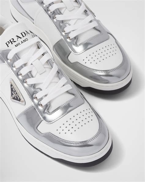 silver prada sneakers|prada embellished sneakers.